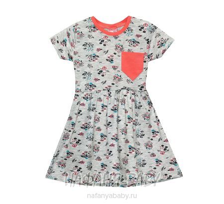 Детское платье, артикул 4066 Cit Cit арт: 4066, цвет серый меланж с розовым, оптом Турция