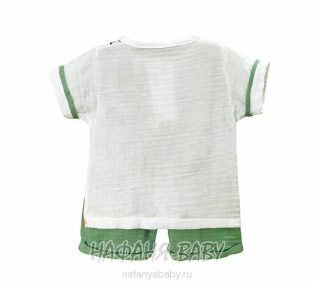 Детский костюм Happy арт. 10050, 6-18 мес, цвет кремовый с хаки, оптом Турция