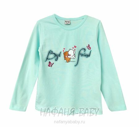 Детский лонгслив NARMINI арт. 10109 для девочки от 1,5 до 4 лет, цвет аквамариновый, оптом Турция