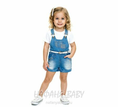 Детский джинсовый комбинезон-шорты арт: 10312 для девочки 2 года,Турция, купить в интернет магазине Нафаня 
