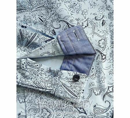 Рубашка с длинным рукавом DADDY BOY арт: 1071, 5-9 лет, цвет серо-голубой, оптом Турция