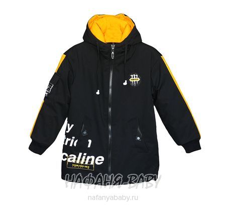 Подростковая демисезонная куртка Z.Y.G.Z. арт: 1072, 10-15 лет, цвет черный с желтым, оптом Китай (Пекин)