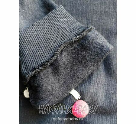 Детский утепленный свитшот ROYA арт: 11052, 1-4 года, цвет темно-синий, оптом Турция