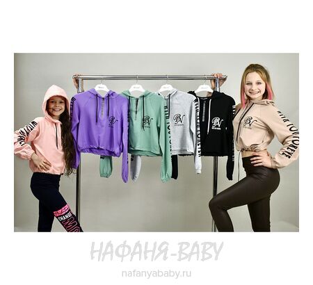 Свитшот с капюшоном BENINI арт: 1115, 10-15 лет, цвет черный, оптом Турция
