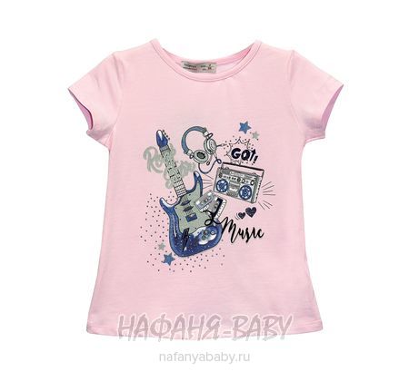 Детская футболка РОК ЗВЕЗДА TOONTOY арт: 10781, 5-9 лет, 1-4 года, цвет розовый, оптом Турция