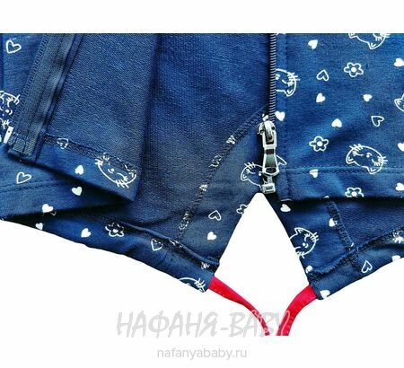 Детская толстовка - худи с капюшоном BARMY арт.1268 для девочки от 2 до 6 лет, цвет темно-синий, оптом Турция