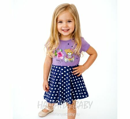 Детское платье Cit Cit арт: 16137, 1-4 года, 5-9 лет, цвет сиреневый, оптом Турция