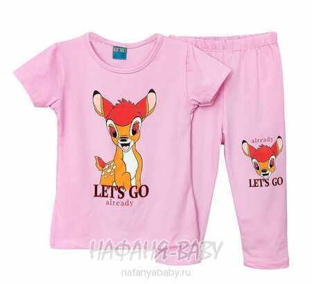 Детский костюм (футболка + лосины) Cit Cit арт: 16315, 2-5 лет, цвет розовый, оптом Турция