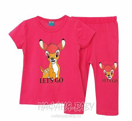Детский костюм (футболка + лосины) Cit Cit арт: 16315, 2-5 лет, цвет малиновый, оптом Турция