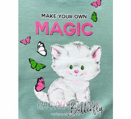 Купить утепленный свитшот для девочки арт.1892, 1-4 года, Con-Con (Турция), цвет дымчато-зеленый хаки