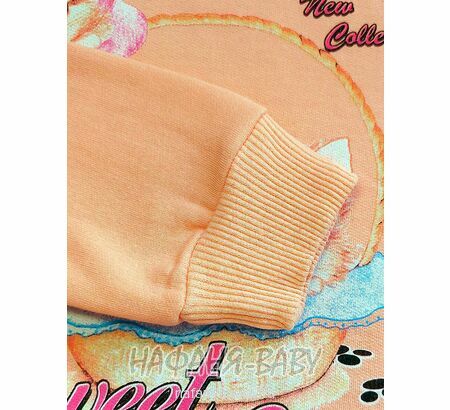 Детский свитшот для девочки футер с начесом Con-Con (Турция) арт: 1897 от 2 до 5 лет, купить оптом, цвет персиковый