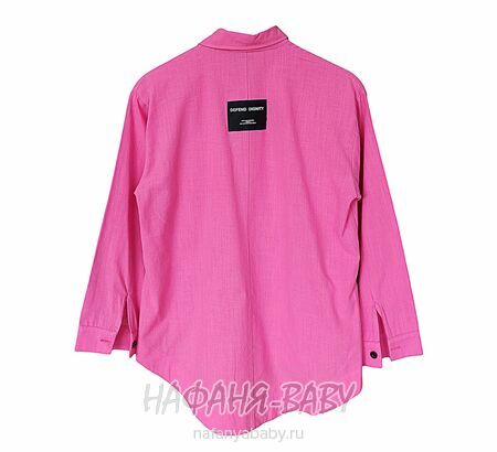 Модная летняя рубашка TK арт: 1968, 5-9 лет, 10-15 лет, цвет сиренево-розовый, оптом Турция