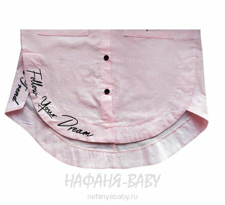 Модная летняя рубашка ANGELOS арт: 1968, 5-9 лет, 10-15 лет, цвет розовый, оптом Турция