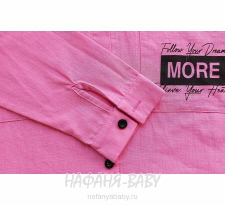 Модная летняя рубашка ANGELOS арт: 1968, 5-9 лет, 10-15 лет, цвет сиренево-розовый, оптом Турция