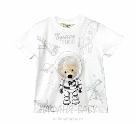 Футболка КОСМОНАВТ МИШКА TK арт: 2000, 1-4 года, 5-9 лет, цвет белый, оптом Турция