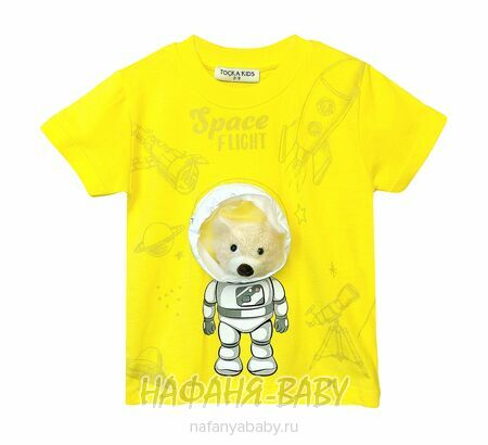 Футболка КОСМОНАВТ МИШКА TK арт: 2000, 1-4 года, 5-9 лет, цвет желтый, оптом Турция