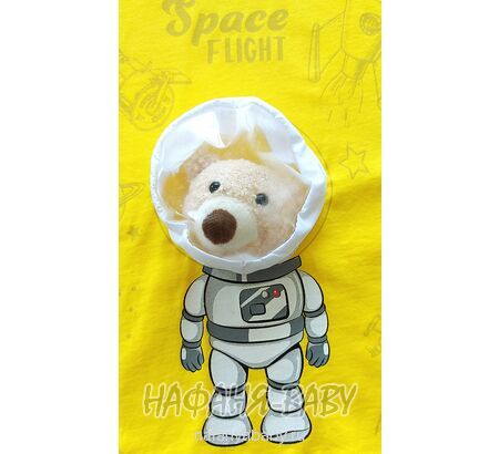 Футболка КОСМОНАВТ МИШКА TK арт: 2000, 1-4 года, 5-9 лет, цвет желтый, оптом Турция