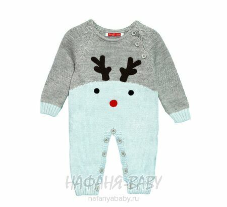 Детский вязаный комбинезон ZENI арт: 2110, 1-4 года, 0-12 мес, цвет серый, оптом Турция