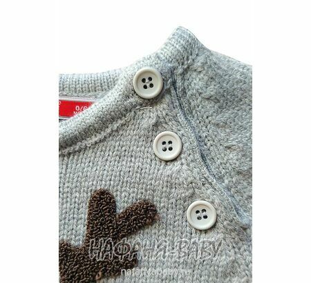 Детский вязаный комбинезон ZENI арт: 2110, 1-4 года, 0-12 мес, цвет серый, оптом Турция