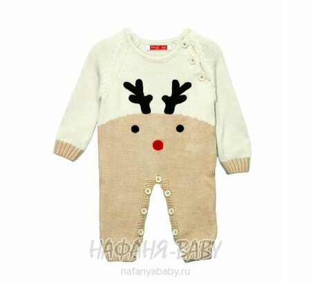 Детский вязаный комбинезон ZENI арт: 2110, 1-4 года, 0-12 мес, цвет бежевый, оптом Турция