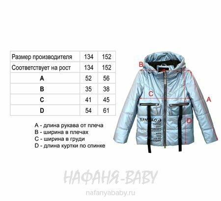 Демисезонная куртка для девочки SANMAO, купить в интернет магазине Нафаня. арт: 215, цвет серо-голубой