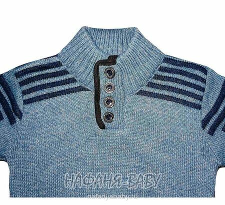 Детский вязаный джемпер ENZELLA арт: 2160, 5-9 лет, цвет серо-голубой, оптом Турция