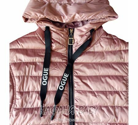 Куртка демисезонная на биопухе DELFIN-FREE арт: 2188, 5-9 лет, 10-15 лет, цвет чайная роза, оптом Китай (Пекин)