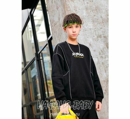 Теплая толстовка с подкладом XYD, купить в интернет магазине Нафаня. арт: 2275, цвет черный