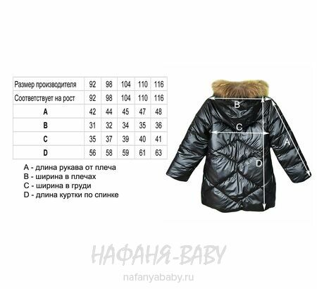 Зимняя удлиненная куртка  YOI LI арт: 227, 1-4 года, 5-9 лет, цвет черный, оптом Китай (Пекин)