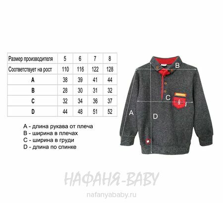 Детская рубашка-поло MODIMA арт: 260, 5-9 лет, цвет темно-серый, оптом Турция