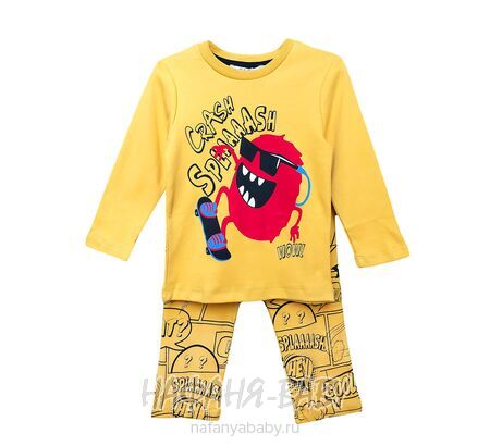 Детская пижама POLI FONI арт: 301, 5-9 лет, 1-4 года, цвет желтый, оптом Турция