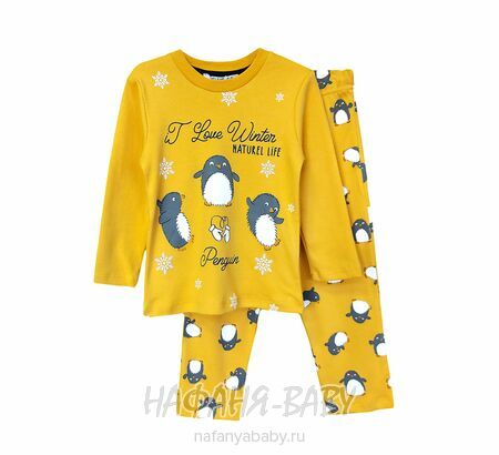 Детская пижама POLI FONI арт: 302, 5-9 лет, 1-4 года, цвет горчичный, оптом Турция