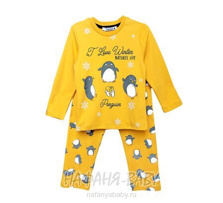 Детская пижама POLI FONI арт: 302, 5-9 лет, 1-4 года, цвет желтый, оптом Турция