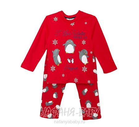 Детская пижама POLI FONI арт: 302, 5-9 лет, 1-4 года, цвет красный, оптом Турция