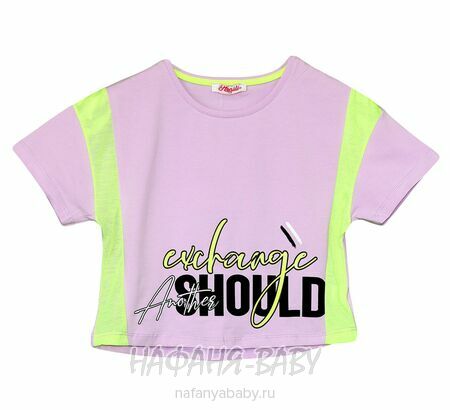 Модный кроп-топ MONILI арт: 3037, 10-15 лет, 5-9 лет, цвет сиреневый, оптом Турция