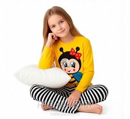 Детская пижама POLI FONI арт: 307, 5-9 лет, 1-4 года, цвет желтый, оптом Турция