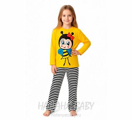 Детская пижама POLI FONI арт: 307, 5-9 лет, 1-4 года, цвет желтый, оптом Турция