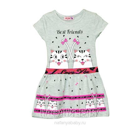 Детское платье LILY KIDS арт: 3073, 5-9 лет, 1-4 года, цвет розовый меланж, оптом Турция