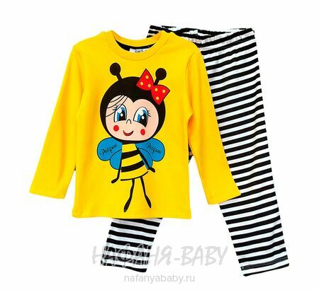 Детская пижама POLI FONI арт: 307, 5-9 лет, 1-4 года, цвет желтый, оптом Турция