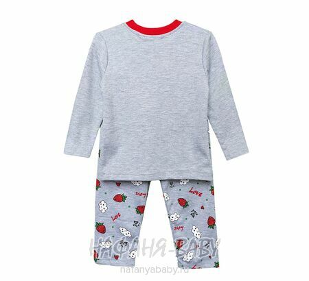 Детская пижама POLI FONI арт: 308, 5-9 лет, 1-4 года, цвет серый меланж, оптом Турция