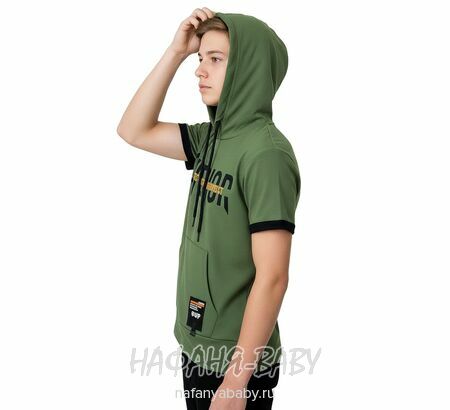 Футболка с капюшоном ALG, купить в интернет магазине Нафаня. арт: 322754, цвет дымчато-зеленый хаки