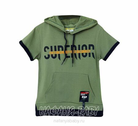 Футболка с капюшоном ALG, купить в интернет магазине Нафаня. арт: 322754, цвет дымчато-зеленый хаки
