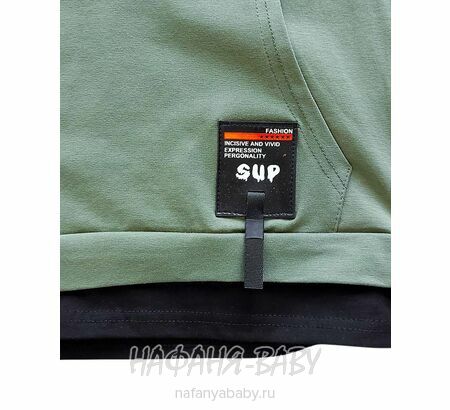 Футболка с капюшоном ALG, купить в интернет магазине Нафаня. арт: 322754, цвет дымчато-зеленый хаки