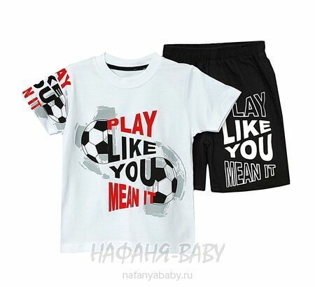 Костюм (футболка + джинсовые шорты) E.K.Y. арт: 3424 для мальчика 5-8 лет, оптом Турция