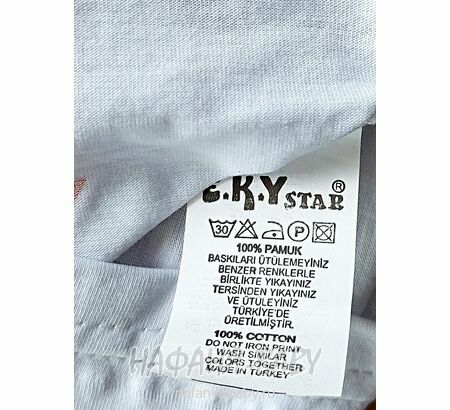 Костюм (футболка + джинсовые шорты) E.K.Y. арт: 3426, 5-8 лет, цвет белый с черным, оптом Турция