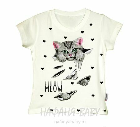 Футболка КОТЕНОК UNRULY арт: 3483, для девочки 4-7 лет оптом из Турции