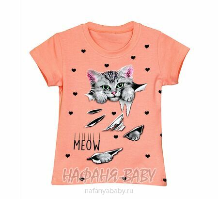 Футболка КОТЕНОК UNRULY арт: 3483, для девочки 4-7 лет оптом из Турции