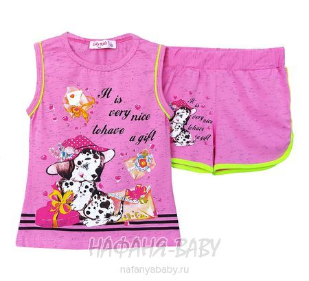 Костюм (майка+шорты) ДАЛМАТИНЕЦ LILY Kids арт: 3547, 1-4 года, 5-9 лет, цвет сиренево-розовый меланж, оптом Турция
