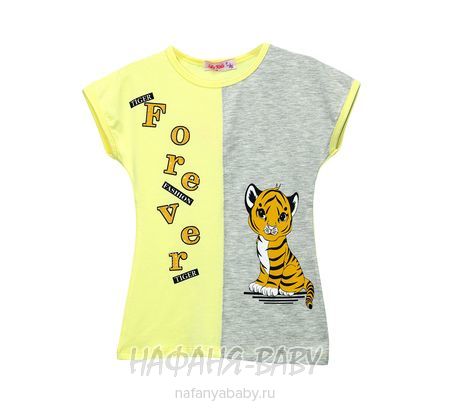 Детская футболка с принтом LILY Kids арт: 3611, 5-9 лет, цвет желтый, оптом Турция