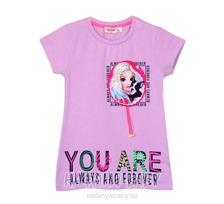 Модная футболка с фотопринтом LILY Kids арт: 3698, 5-9 лет, оптом Турция